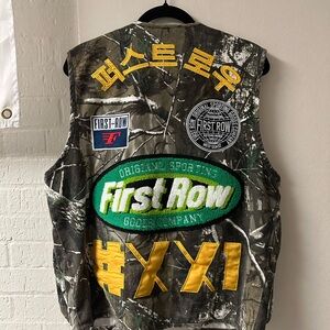 First Row Men's Camo Patchwork Vest - Green/Gray